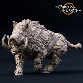 great boar - presupported printing goes ever Store animal beast fantasy mini monster wargaming warhammer miniature lotr large huge tabletop dire f r 28mm dnd frostgrave skirmish 5e pre-supported statblock tusks 3d print model - Mito3D