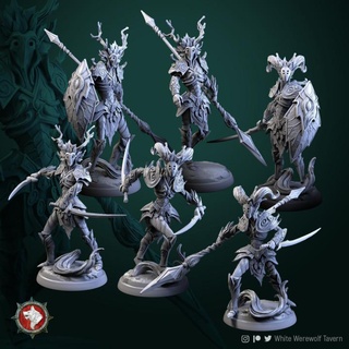 dendroid warriors 32mm pre-supported white werewolf tavern Tabletop Characters & Creatures Fantasy Universe Store characters tabletop wargame creatures dnd guards dendroids 3d print model - Mito3D