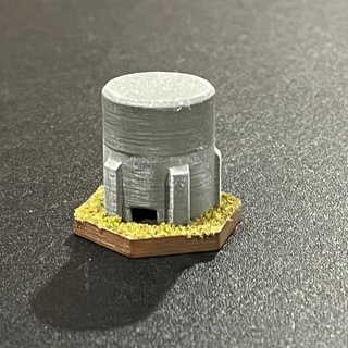 corto fornitura silo ig tavolo 3D stampabile terreno Sci Fi edificio esadecimale gioco guerra 6mm battletech 1 285 3d print model - Mito3D