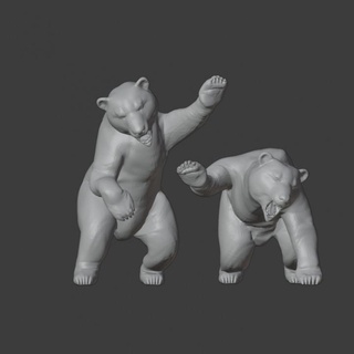 brown bear two poses goodcat3d Tabletop Characters & Creatures Fantasy Universe animal display sculpture grizzly forrest ursusarctos 3d print model - Mito3D
