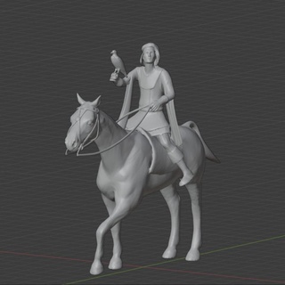 noble rider goodcat3d Tabletop Characters & Creatures Historical Universe animal bird display man sculpture horse tabletop riding dnd 3d print model - Mito3D
