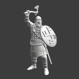 medieval tribal axe-warrior northern crusades miniatures Tabletop Characters & Creatures Historical Universe battle model warrior miniature saule tabletop 28mm baltic lake teutonic peipus lithuanian 3d print model - Mito3D