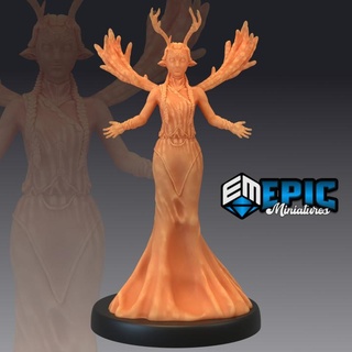 moon deity praying - forest goddess royal nature leader epic-miniatures fantasy medieval monster rpg warhammer sla enemy tabletop dungeon dnd npc pre-supported supported pre xpathfinder 3d print model - Mito3D