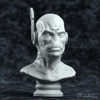 academic bust greater good ogareg miniatures Fan Art Busts 40k alien head warhammer tau scifi fanart t'au 3d print model - Mito3D