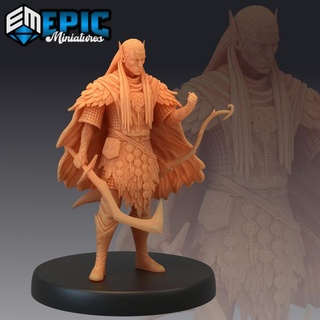 fey elf summer male forest warrior fairy elvish tribe epic-miniatures fantasy medieval monster rpg warhammer sla enemy tabletop dungeon dnd pathfinder npc pre-supported supported pre eladrin 3d print model - Mito3D