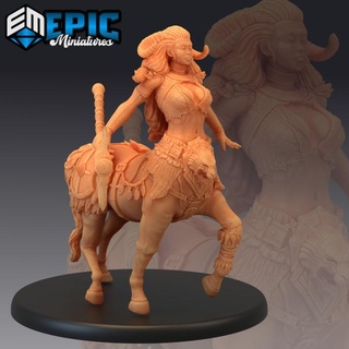 centaur female axe forest guardian horse human hybrid epic-miniatures fantasy medieval monster rpg warhammer sla enemy tabletop dungeon fairy dnd pathfinder fey npc tribe pre-supported supported pre 3d print model - Mito3D