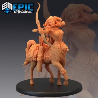 centaur female archer forest guardian horse human hybrid epic-miniatures fantasy medieval monster rpg warhammer sla enemy tabletop dungeon fairy dnd pathfinder fey npc tribe pre-supported supported pre 3d print model - Mito3D