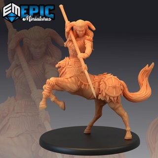 centaur female spear forest guardian horse human hybrid epic-miniatures fantasy medieval monster rpg warhammer sla enemy tabletop dungeon fairy dnd pathfinder fey npc tribe pre-supported supported pre 3d print model - Mito3D