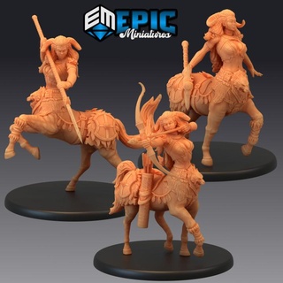 centaur female set forest guardian horse human hybrid epic-miniatures fantasy medieval monster rpg warhammer sla enemy tabletop dungeon fairy dnd pathfinder fey npc tribe pre-supported supported pre 3d print model - Mito3D