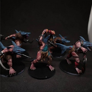 sharkfin abominations - blighted privateers pariahminiatures Tabletop Characters & Creatures Fantasy Universe Store zombie pirates sharks vampirates 3d print model - Mito3D