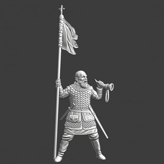 medieval russian hornblower - banner northern crusades miniatures Tabletop Characters & Creatures Historical Universe historical model terrain wargaming miniature flag toysoldier 28mm scenery tinsoldier 3d print model - Mito3D