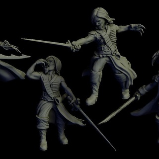 vampirate admirals - blighted privateers pariahminiatures Tabletop Characters & Creatures Fantasy Universe Store pirate zombie 3d print model - Mito3D