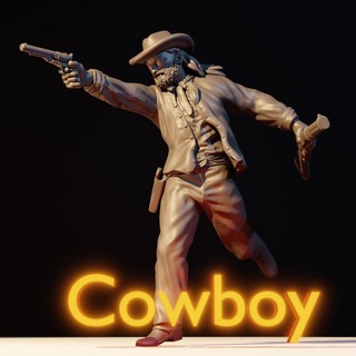 cowboy pistol rifle dustin hoffmann Tabletop Characters & Creatures american wildwest native nativeamerican western gunslinger 3d print model - Mito3D