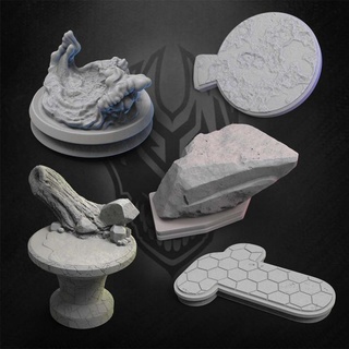 dissonant ruins bases grinning god Tabletop accessories 3D Printable Terrain Fantasy stl art creature fantasy fdm mini miniature 3dprint resin dungeon dnd ttrpg 5e presupported lordoftheprint 3d print model - Mito3D