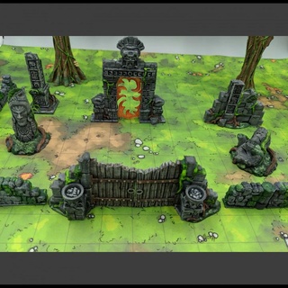 Dschungel Tempel Ruinen support free Evan carothers Tischplatte 3D druckbar Terrain Fantasie aztekisch Maya 3d print model - Mito3D