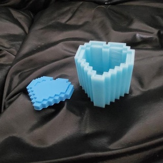 small 8-bit heart jewelry box mochi3dprints Home & Garden Homeware Storage and boxes container fdm gaming gift jewel love present retro supportless valentine valentines bit 8 3d print model - Mito3D