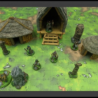 tribale villaggio support free evan carothers tavolo 3D stampabile terreno fantasia capanna giungla tribù 3d print model - Mito3D