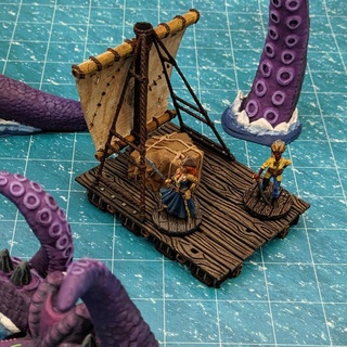 pirate raft support-free evan carothers Tabletop Characters & Creatures Fantasy Universe Vehicles Machines boat ocean sea ship 3d print model - Mito3D