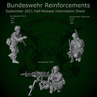 patreon pacote 03 2 setembro 2021 Bundeswehr reforços polvo combate miniaturas tampo mesa personagens criaturas histórico universo moderno alemão modernas jogos guerra modernos 3d print model - Mito3D