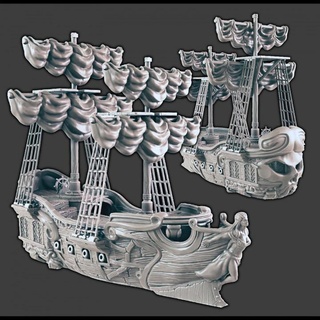devil's scorn - ship support-free evan carothers Tabletop Characters & Creatures Fantasy Universe Vehicles Machines boat ocean pirate sea sail 3d print model - Mito3D