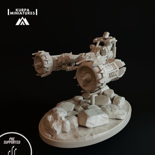 orc jet bike b kurpa miniatures Tabletop Characters & Creatures Sci-Fi Universe Vehicles Machines 40k sci-fi boardgames tabletop orcs 28mm orks proxy onepage 3d print model - Mito3D