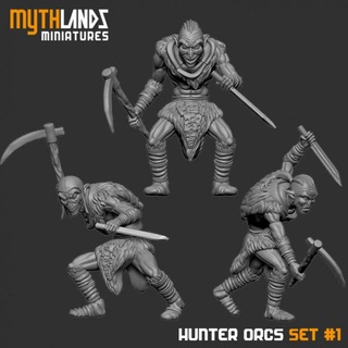 avcı orklar Ayarlamak 1 efsane diyarları minyatürler masaüstü karakterler yaratıklar fantezi Evren cin canavar ork rpg lotr savaş oyunu zindan dnd goblinler Uruk Efsaneler minyatürleri tarayıcısı 3d print model - Mito3D