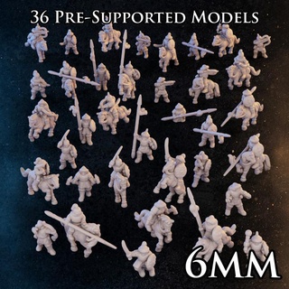 6mm Mongol Armee spät mittelalterlich Produktionen Diratia Tischplatte Zeichen Kreaturen historisch Universum Horde montiert Pferde 3d print model - Mito3D
