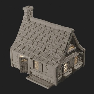 chalet ensemble Donald stouffer table 3D imprimable terrain fantaisie bâtiment maison vieux miniature 28mm wargaming 3d print model - Mito3D