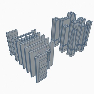vardosia modular fence terrainology Tabletop 3D Printable Terrain Sci-Fi terrain 40k starwars wargaming wall imperial scifi legion barrier tatooine presupported supported vardos 3d print model - Mito3D