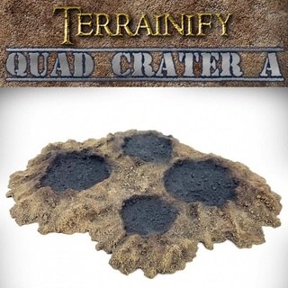 quad crater blast craters terrain set terrainify Tabletop 3D Printable Terrain Sci-Fi 40k miniatures prop rpg wargaming warhammer dungeonsanddragons tabletop dnd scenery scatter ageofsigmar aos roleplayinggame terrainifytv 3d print model - Mito3D