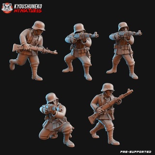 alemán fusileros kyoushuneko miniaturas mesa caracteres criaturas histórico universo rifle 3d print model - Mito3D