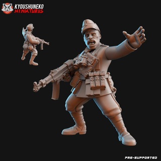 german squad leader kyoushuneko miniatures Tabletop Characters & Creatures Historical Universe 3d print model - Mito3D