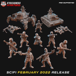 february 2022 scifi release kyoushuneko miniatures Tabletop Characters & Creatures Sci-Fi Universe Historical german ww2 dieselpunk panzer 3d print model - Mito3D