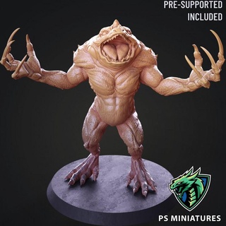 red slaad lizardman - pose 2 paul scott Store demon beast lizard monster reptile scale strong warrior crocodile large snake evil frog muscle dnd toad swamp creture clar 3d print model - Mito3D