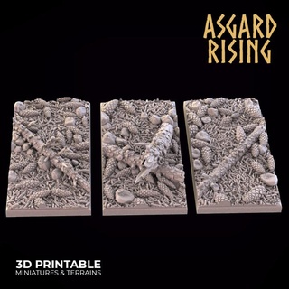 conifers rectangle bases 25x50 set presupported asgard rising miniatures Store base 50x25 calvery 3d print model - Mito3D