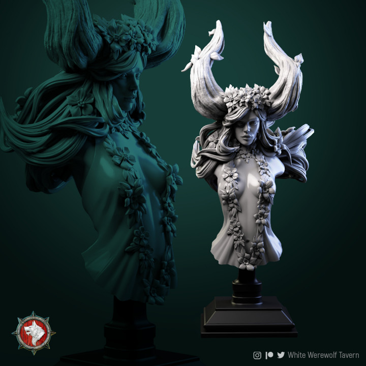 tarnia bust pre-supported white werewolf tavern Tabletop Characters & Creatures Fantasy Universe Store Fan Art Busts busts 3D print model - Mito3D