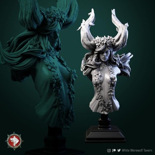 tarnia bust pre-supported white werewolf tavern Tabletop Characters & Creatures Fantasy Universe Store Fan Art Busts busts 3d print model - Mito3D