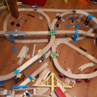 beambridge lego beam - wooden railroad bridge system dejf Toys & Games Models Model Kits Trains Accessories train railway track technic 3d print model - Mito3D
