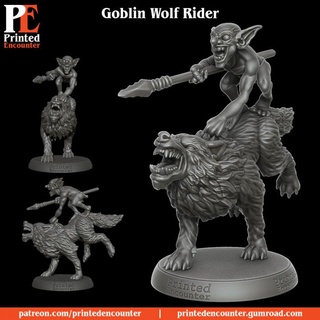 goblin Lobo cavaleiro impresso encontro tampo mesa personagens criaturas fantasia universo livre mini rpg miniatura dnd ttrpg 3d print model - Mito3D