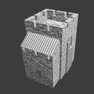 small tower extra battlements - modular castle system northern crusades miniatures Tabletop Characters & Creatures Historical Universe 3D Printable Terrain 3d printable historical medieval model terrain wargaming tabletop d&d watchtower scenery 3d print model - Mito3D