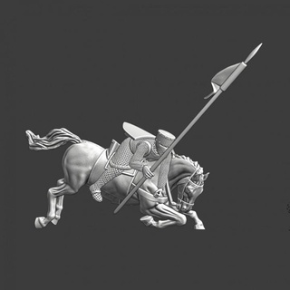 medievale cavaliere caduta cavallo settentrionale crociate miniature tavolo personaggi creature storico universo battaglia modello guerriero miniatura bandiera 28mm lancia ferito 3d print model - Mito3D