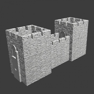 medieval heavy wall - modular castle system northern crusades miniatures Tabletop Characters & Creatures Historical Universe 3D Printable Terrain historical stone wargaming towers tabletop d&d 28mm scenery walls fortress crusader 3d print model - Mito3D