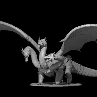 three headed clockwork dragon miguel zavala Tabletop Characters & Creatures Fantasy Universe 3d print model - Mito3D