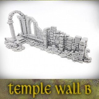 ruined temple wall b ancient ruins terrain set terrainify Tabletop 3D Printable Terrain Fantasy 40k miniatures rpg wargaming warhammer window dungeonsanddragons tabletop dnd scenery arch scatter roleplayinggame terrainifytv 3d print model - Mito3D
