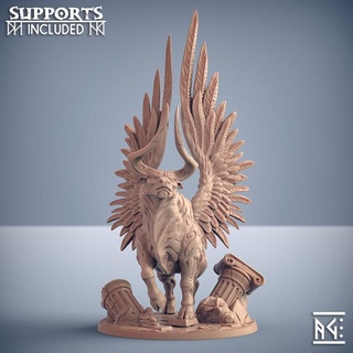 knossus sacred bull - order labyrinth epic beast artisan guild Tabletop Characters & Creatures Fantasy Universe dragons dungeons fantasy mini mount rpg statue miniature tabletop supports wargame dnd presupported supported 3d print model - Mito3D