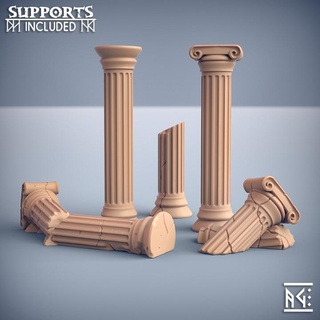 minoc columns - order labyrinth piece terrain artisan guild Store Tabletop 3D Printable Terrain Fantasy dragons dungeons fantasy mini prop rpg miniature tabletop supports wargame dungeon dnd scatter ttrpg presupported supported 3d print model - Mito3D