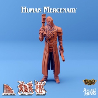 human mercenary - carren pirates arcane minis Store dragon dragons dungeons gun guns mask mechanical robot roleplay rpg magic blades steampunk crystal rifle swords dungeon d&d dnd expansion 5e eberron crew presupported pre-supported arcanapunk magipunk magitech sordane supported zap skies zap-gun arcanepresupported robot-arms robot-arm mechanical-arm 3d print model - Mito3D