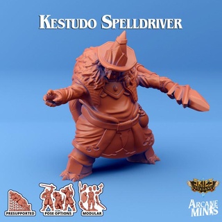kestudo spelldriver - carren pirates arcane minis Store hat dragon dragons dungeons gun roleplay rpg shell turtle wizard magic blades steampunk wand staff crystal mage rifle tortoise swords dungeon d&d dnd expansion 5e eberron crew presupported pre-supported arcanapunk magipunk magitech sordane supported zap skies stave zap-gun arcanepresupported magics 3d print model - Mito3D