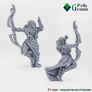 tabletop fantasy miniature nymphs set dryad warrior pollygrimm Tabletop Characters & Creatures Fantasy Universe archer forest game girl mini mythology woman character nymph boardgame bow spirit element 3d print model - Mito3D