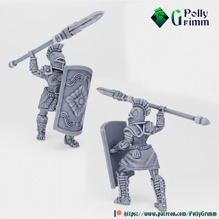 tabletop fantasy miniature nymphs set oread warrior pollygrimm Tabletop Characters & Creatures Fantasy Universe game girl mini mythology spear stone woman character nymph boardgame mountain spirit element maiden 3d print model - Mito3D